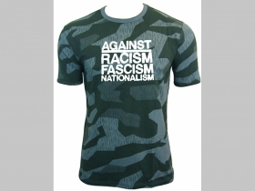 Against Racism, Fascism, nationalism  nočný " ruský " maskáč-Nightcamo SPLINTER, pánske tričko 100%bavlna